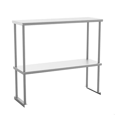 Flash Furniture Reese 430 Stainless Steel 18 Gauge NSF Certified 36-in x 12-in Metal Kitchen Double Overshelf NH-OSD-1236-GG
